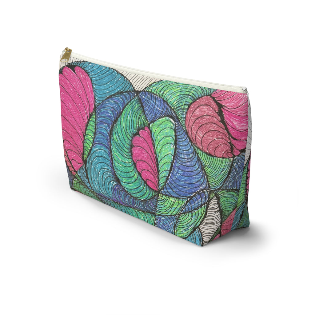 Colorful Abstract Floral Accessory Pouch