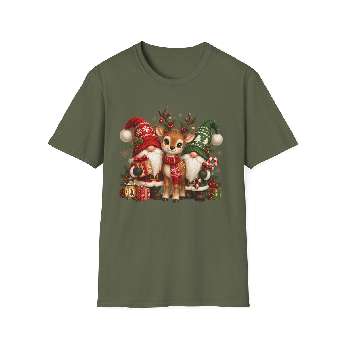 Christmas Reindeer and Bear Family T-Shirt
