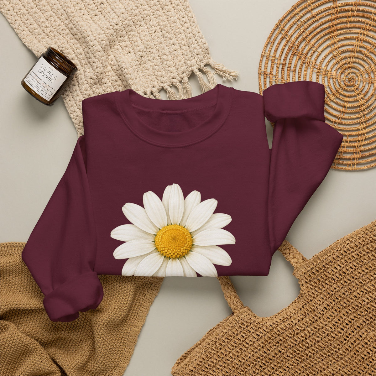 Daisy Flower Crewneck Sweatshirt