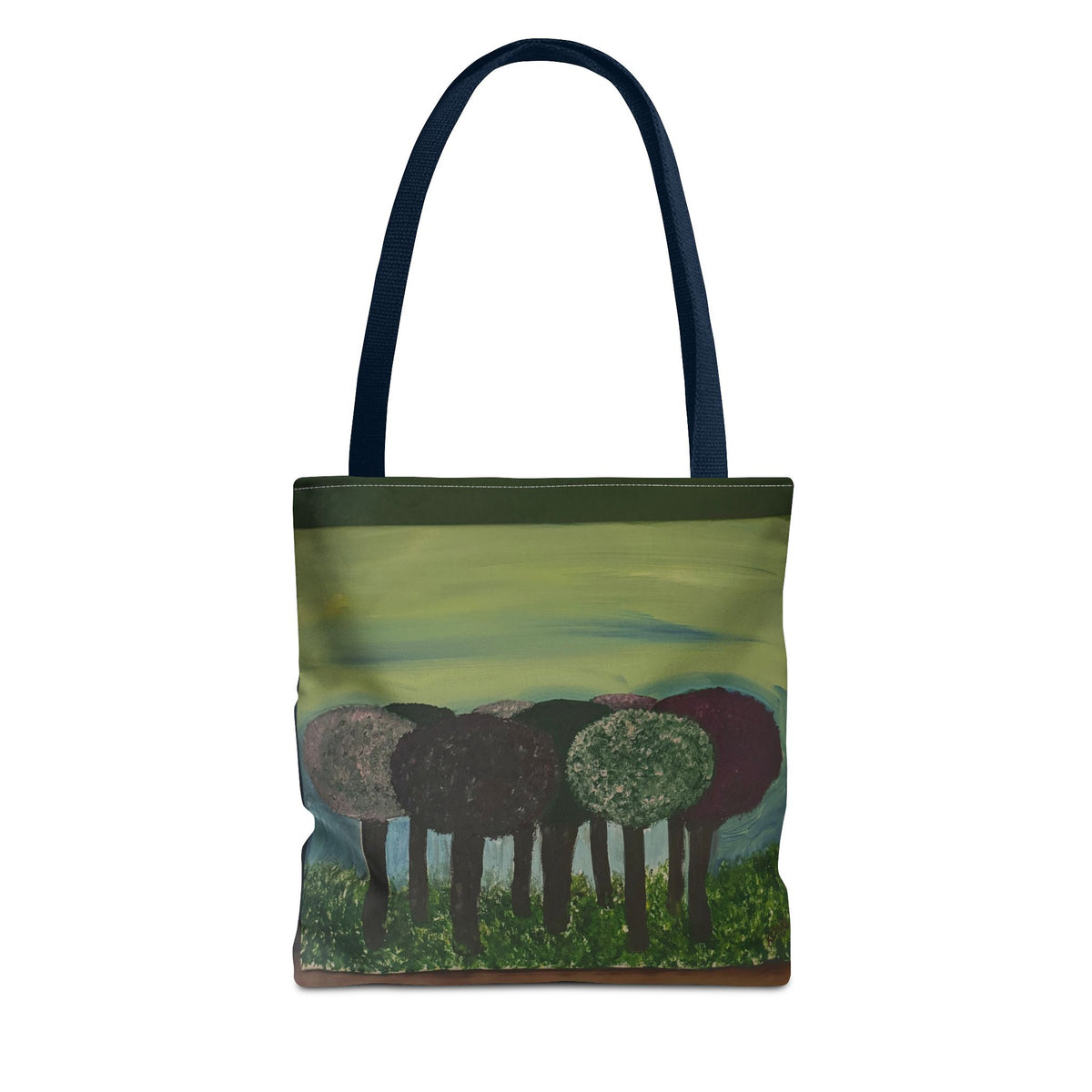 Forest Meadow Tote Bag — Abstract Tree Landscape All-Over Print