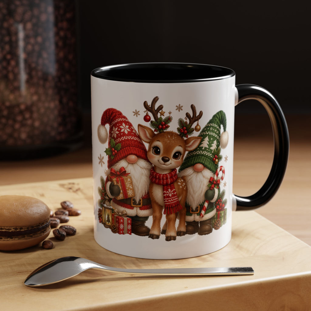 Festive Christmas Gnome and Reindeer Coffee Mug