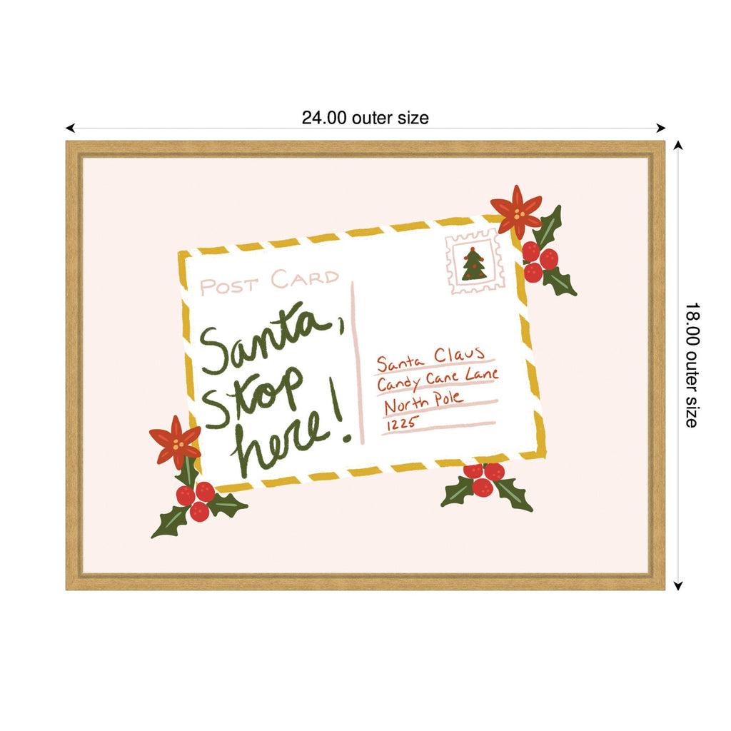 Santa Stop Here by Leonora Jennifer Framed Canvas Wall Art Print