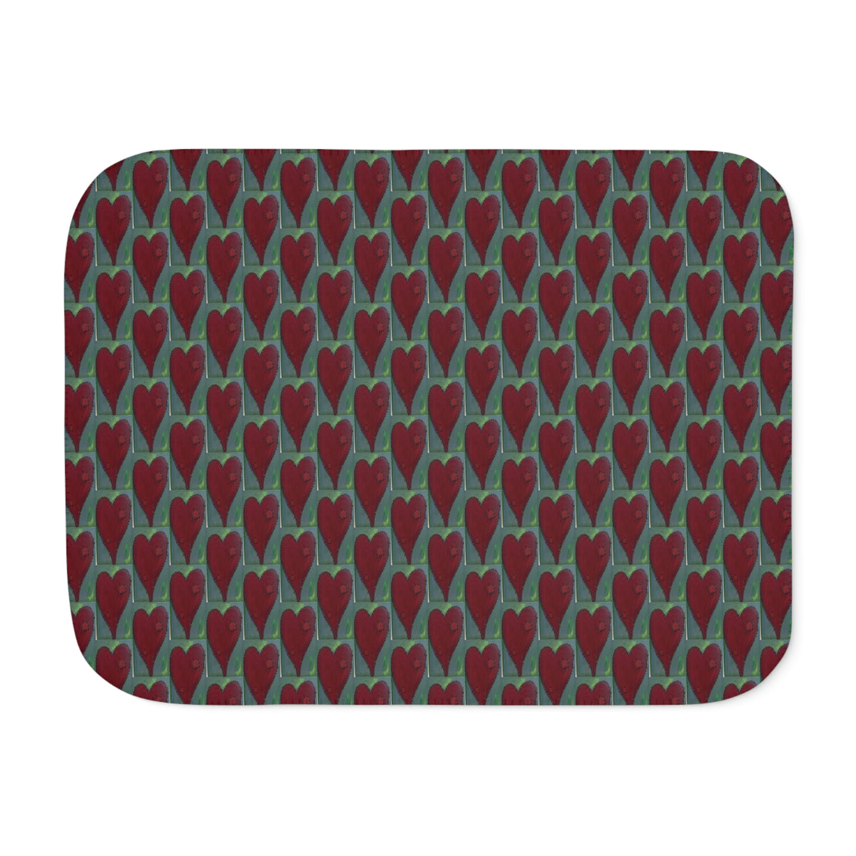 Heart Pattern Sherpa Blanket