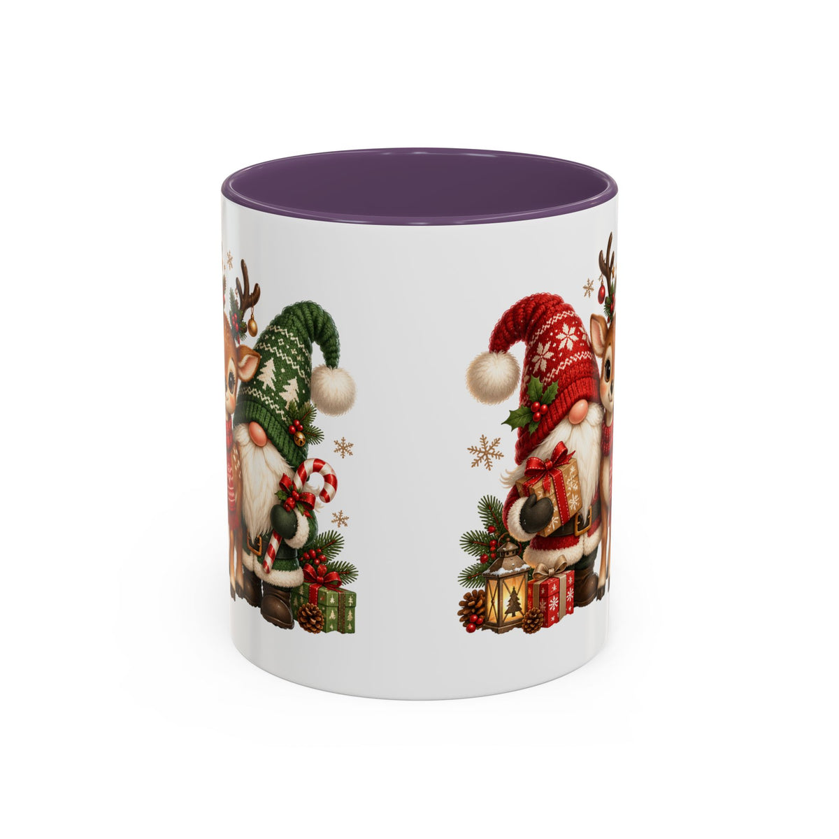 Festive Christmas Gnome and Reindeer Coffee Mug