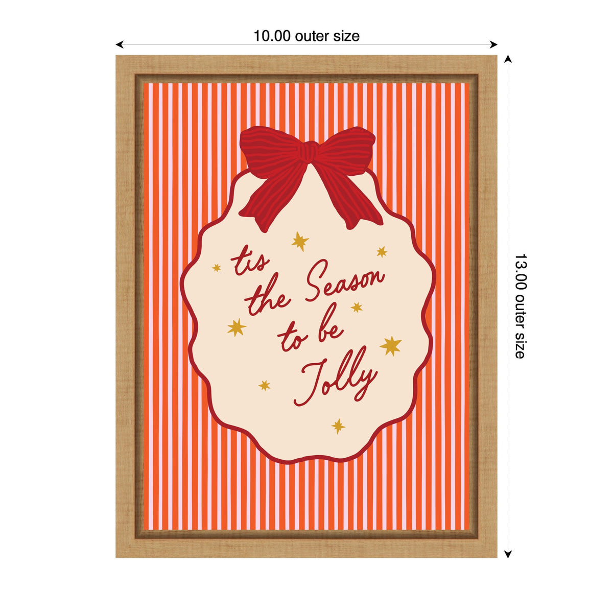 Retro Tis the Season Jolly by Lucky Guava Framed Canvas Wall Art Print