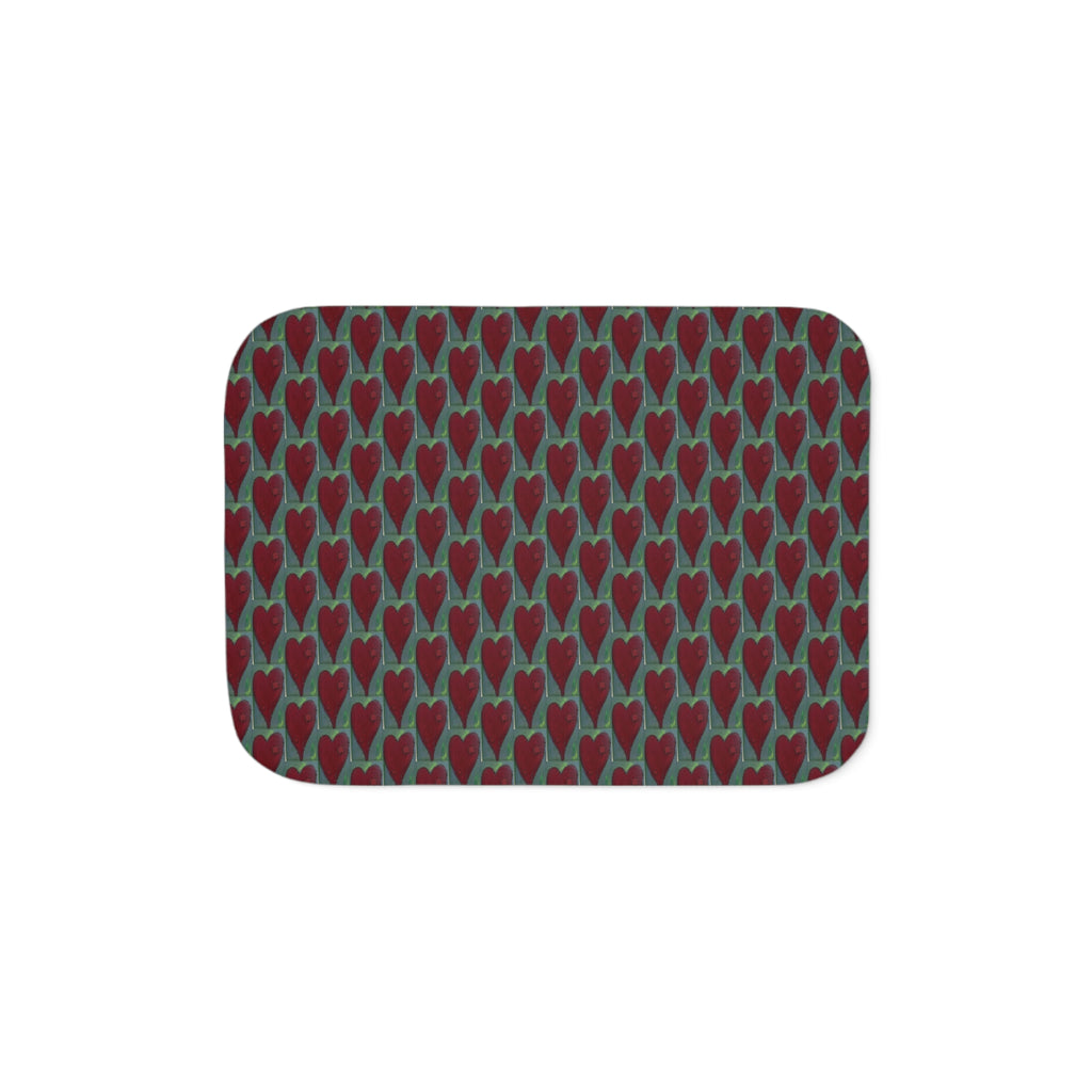 Heart Pattern Sherpa Blanket