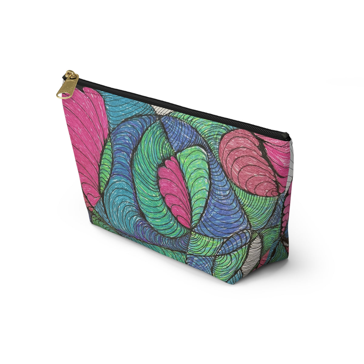 Colorful Abstract Floral Accessory Pouch