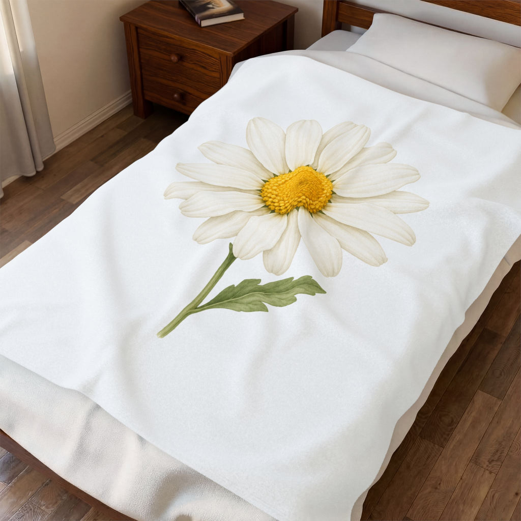 Daisy Floral Velveteen Plush Blanket
