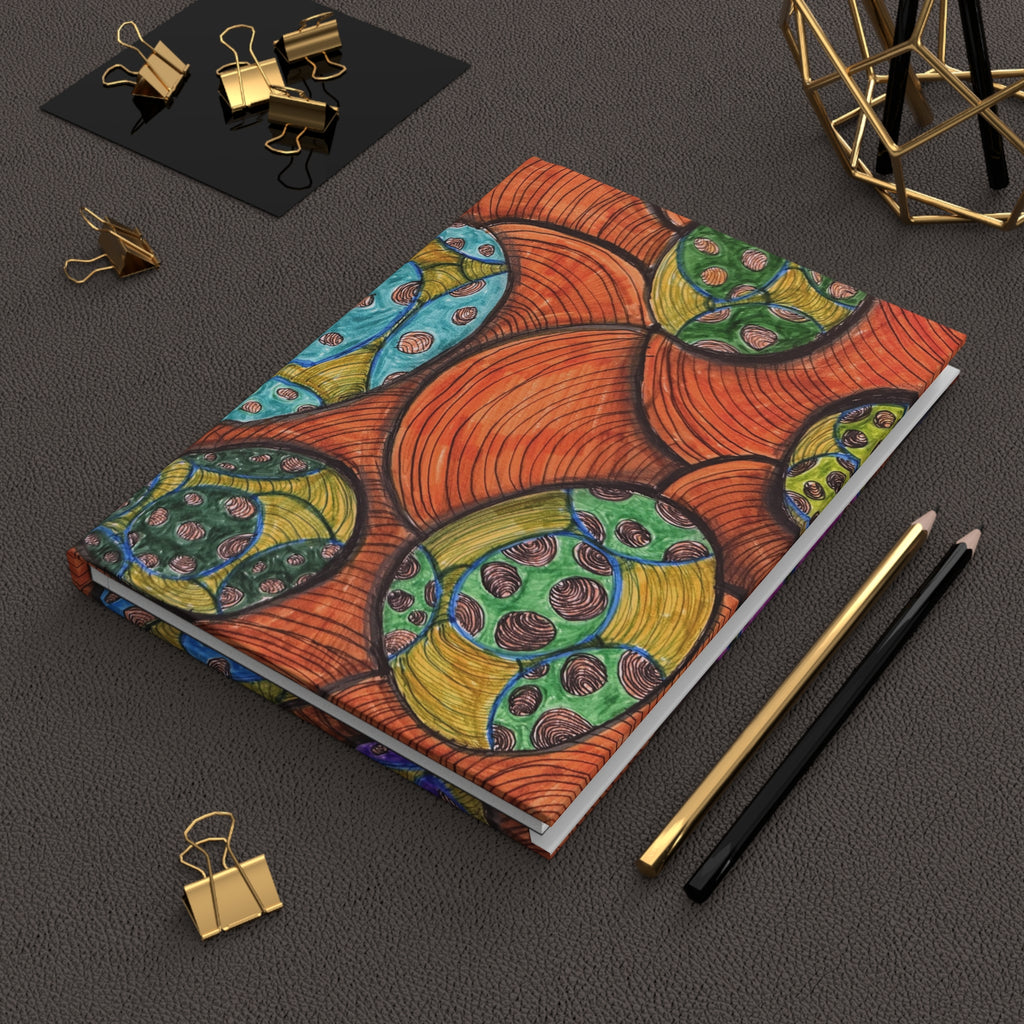Hardcover Journal with Colorful Abstract Botanical Pattern