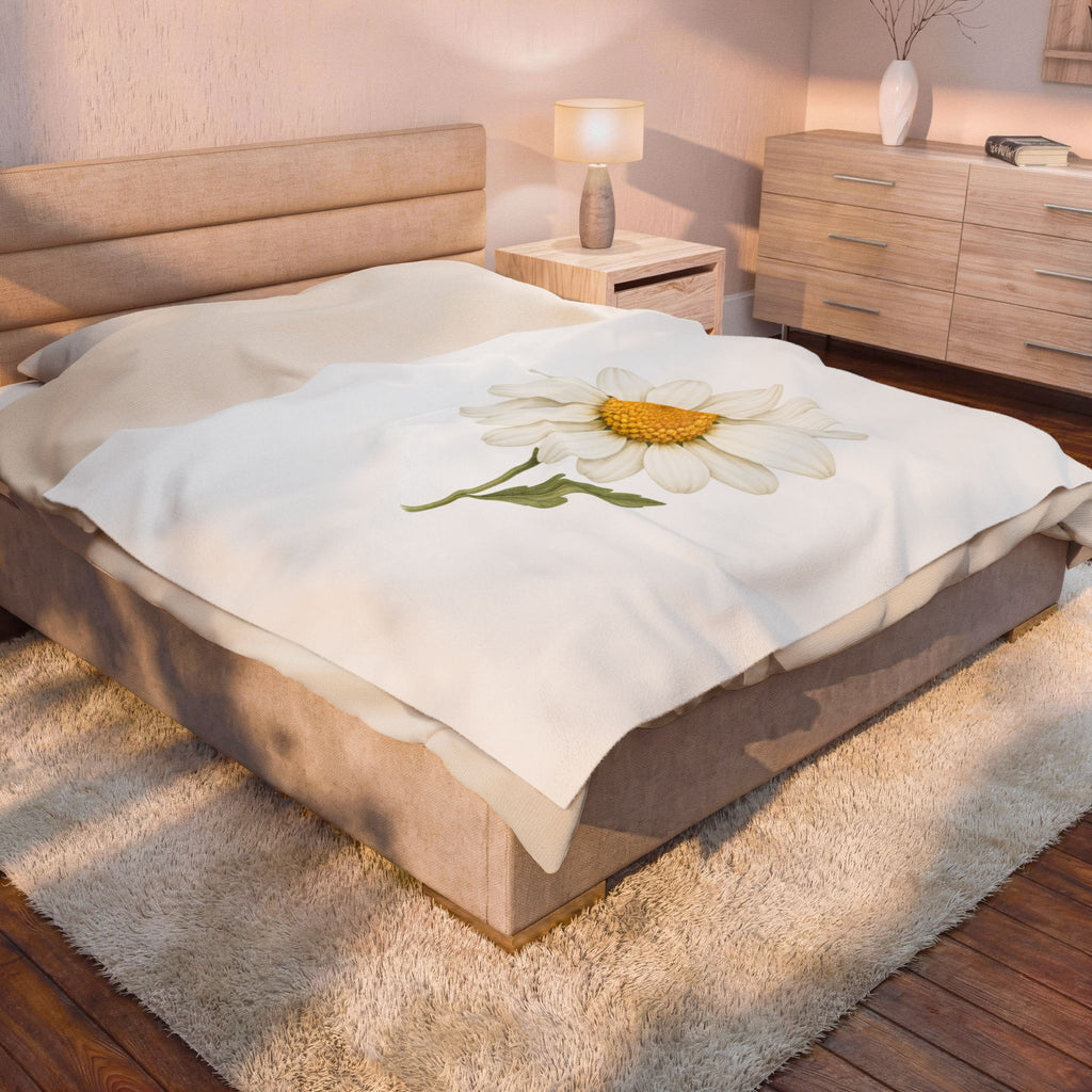 Daisy Floral Velveteen Plush Blanket