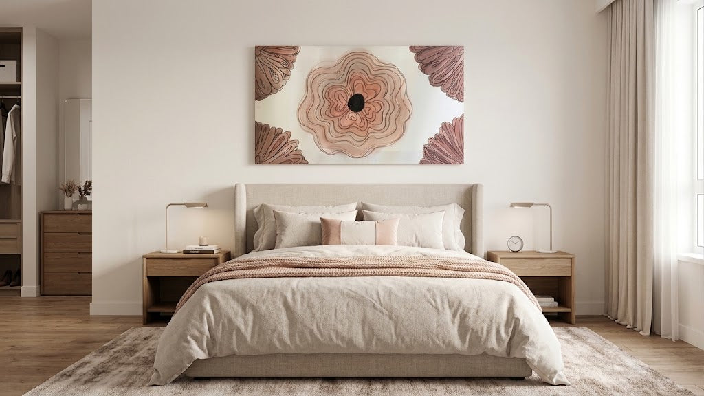 Blush Bloom — Original Acrylic Painting 56x31 Gallery Wrap