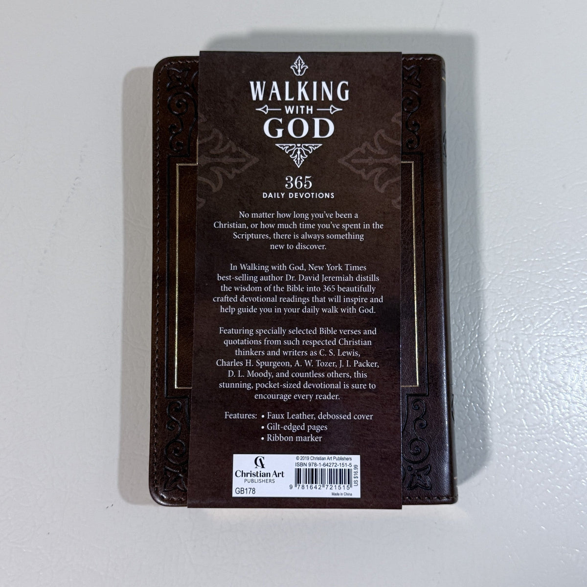 Walking with God 365 Daily Devotions David Jeremiah Faux Leather