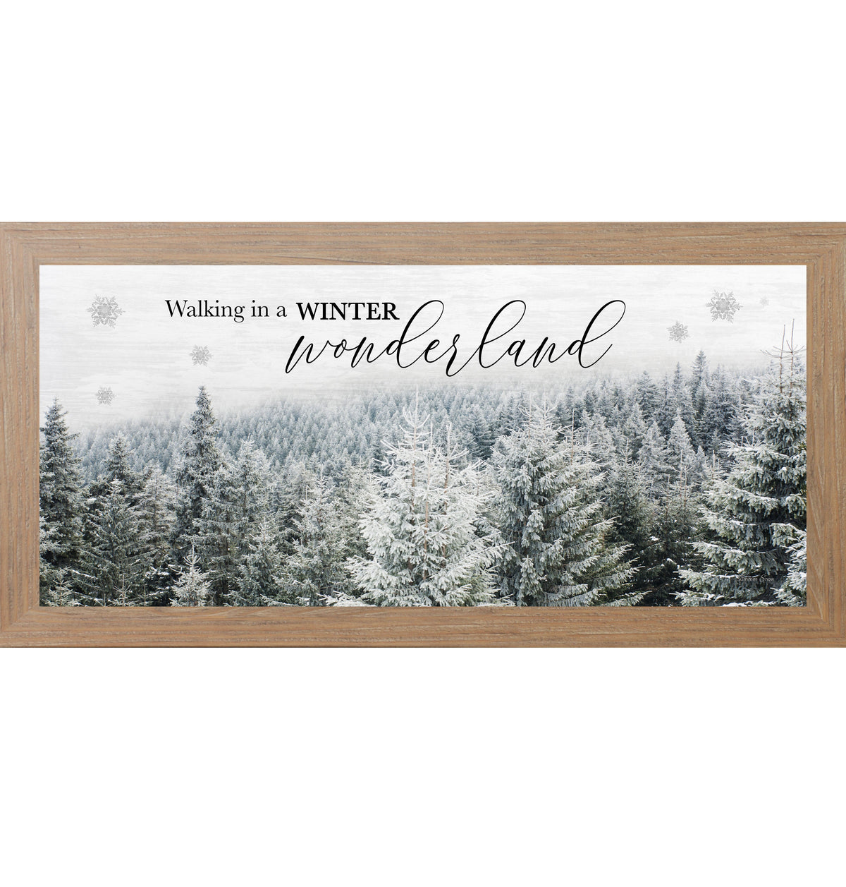 Walking in a Winter Wonderland – Snowy Evergreen Forest Framed Wall Art | Winter Decor (SS1363)