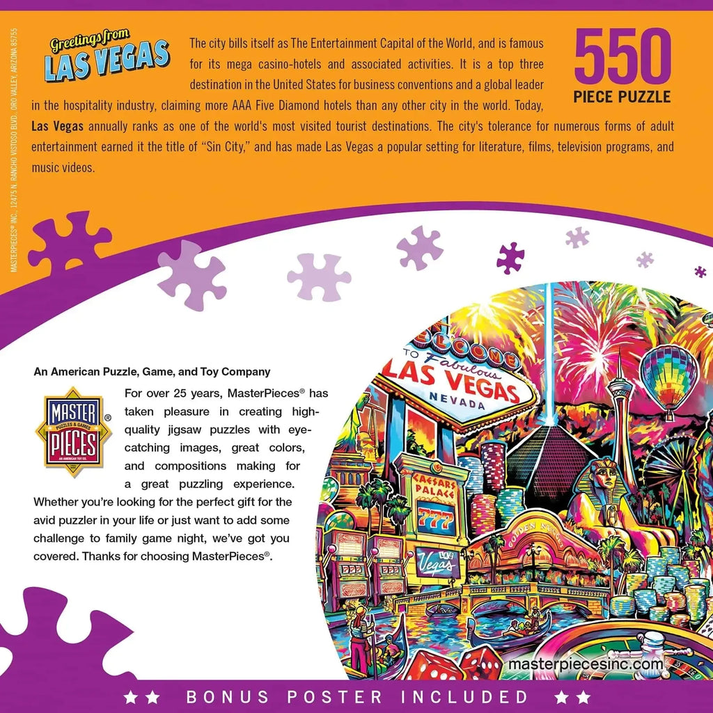 Greetings from Las Vegas 550 Piece Jigsaw Puzzle MasterPieces