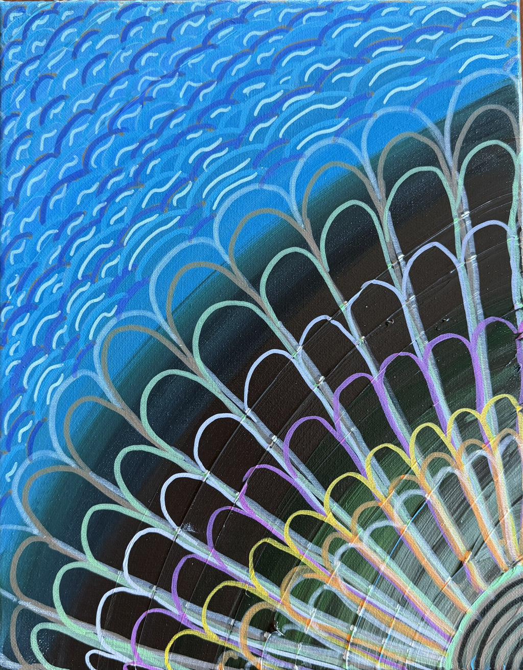 Rainbow Arc original acrylic painting 11x14 gallery wrap