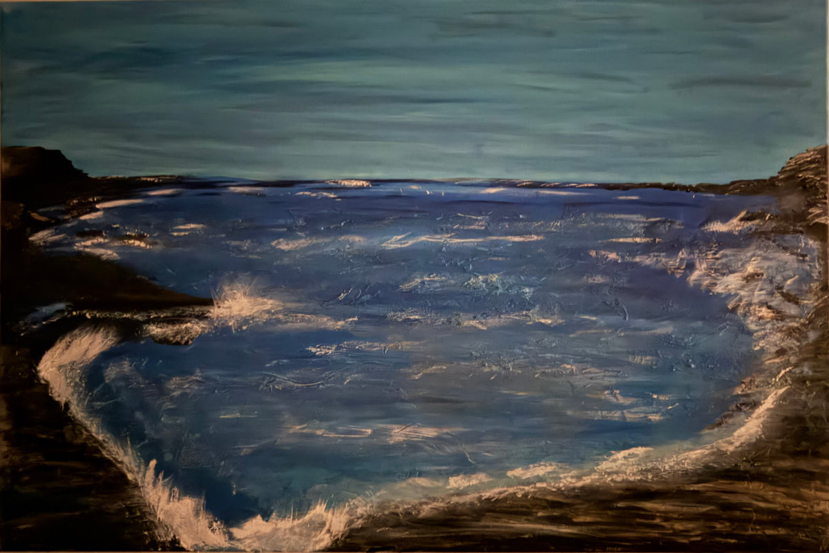 Coastal Cove Original Acrylic Painting 36x24 Gallery Wrap