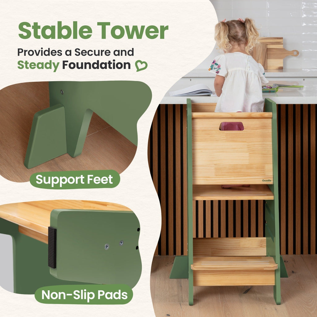 Standing Toddler Tower with Sliding Safety Door