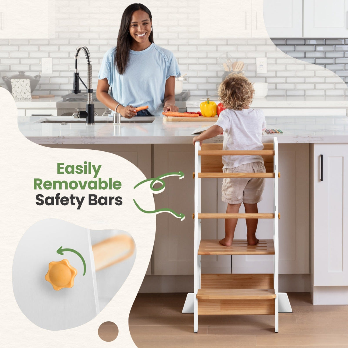 Montessori Toddler Tower - Adjustable Kitchen Stool Helper