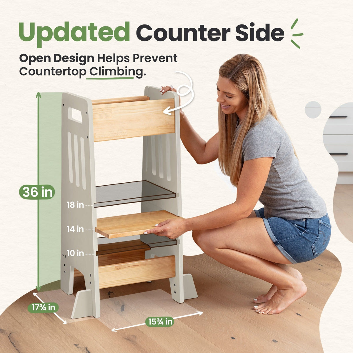 Standing Toddler Tower with Sliding Safety Door