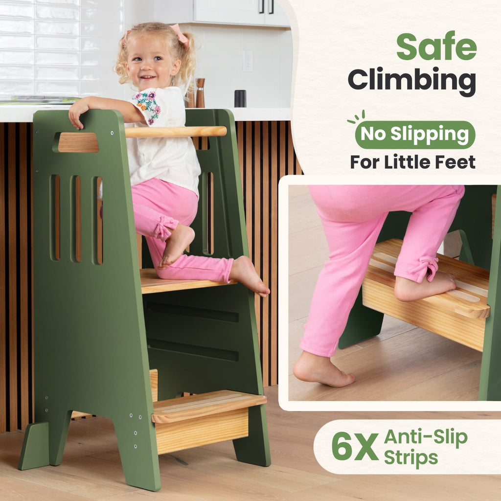 Standing Toddler Tower with Sliding Safety Door