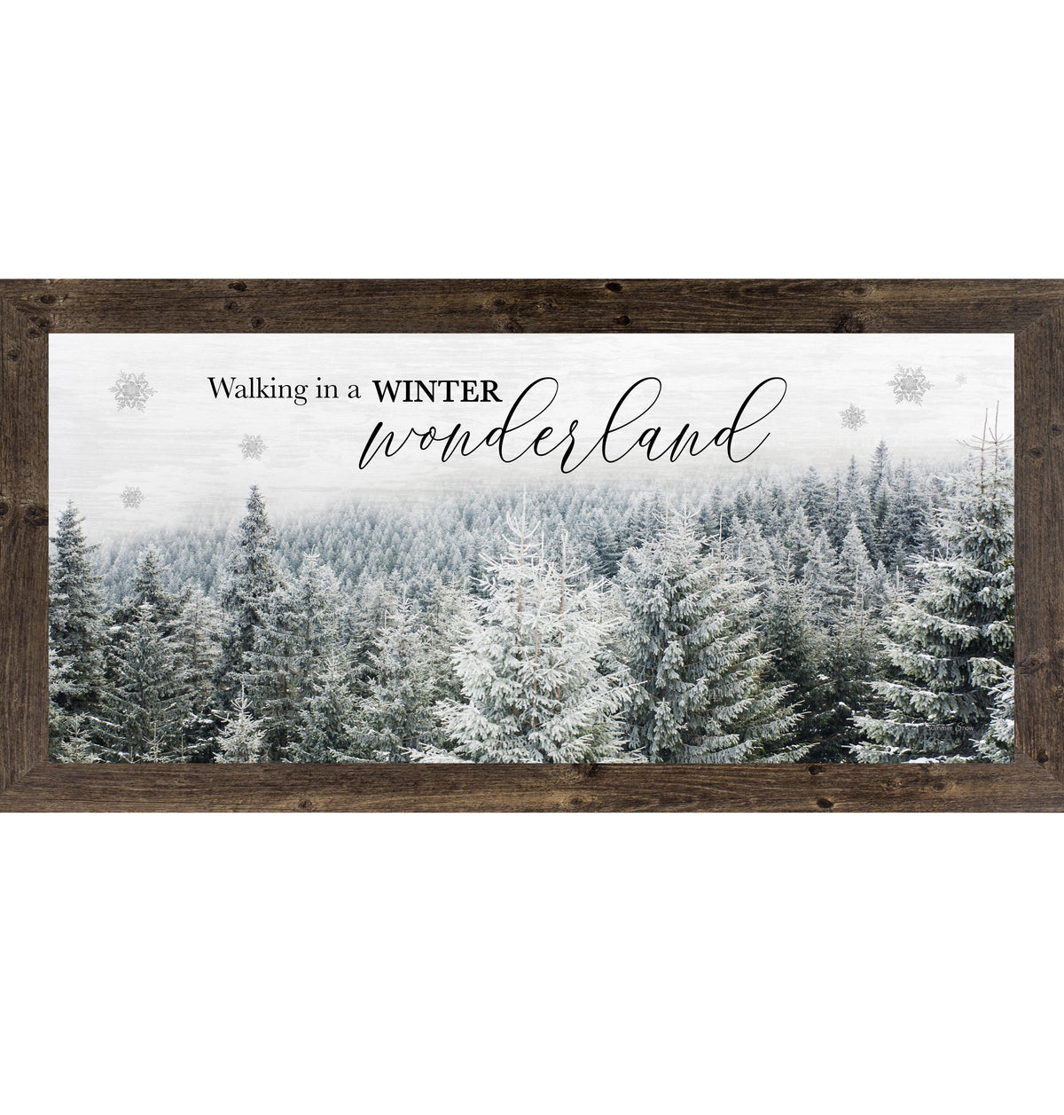 Walking in a Winter Wonderland – Snowy Evergreen Forest Framed Wall Art | Winter Decor (SS1363)
