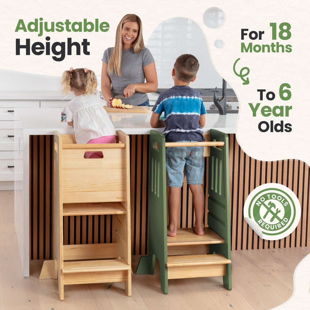 Standing Toddler Tower with Sliding Safety Door