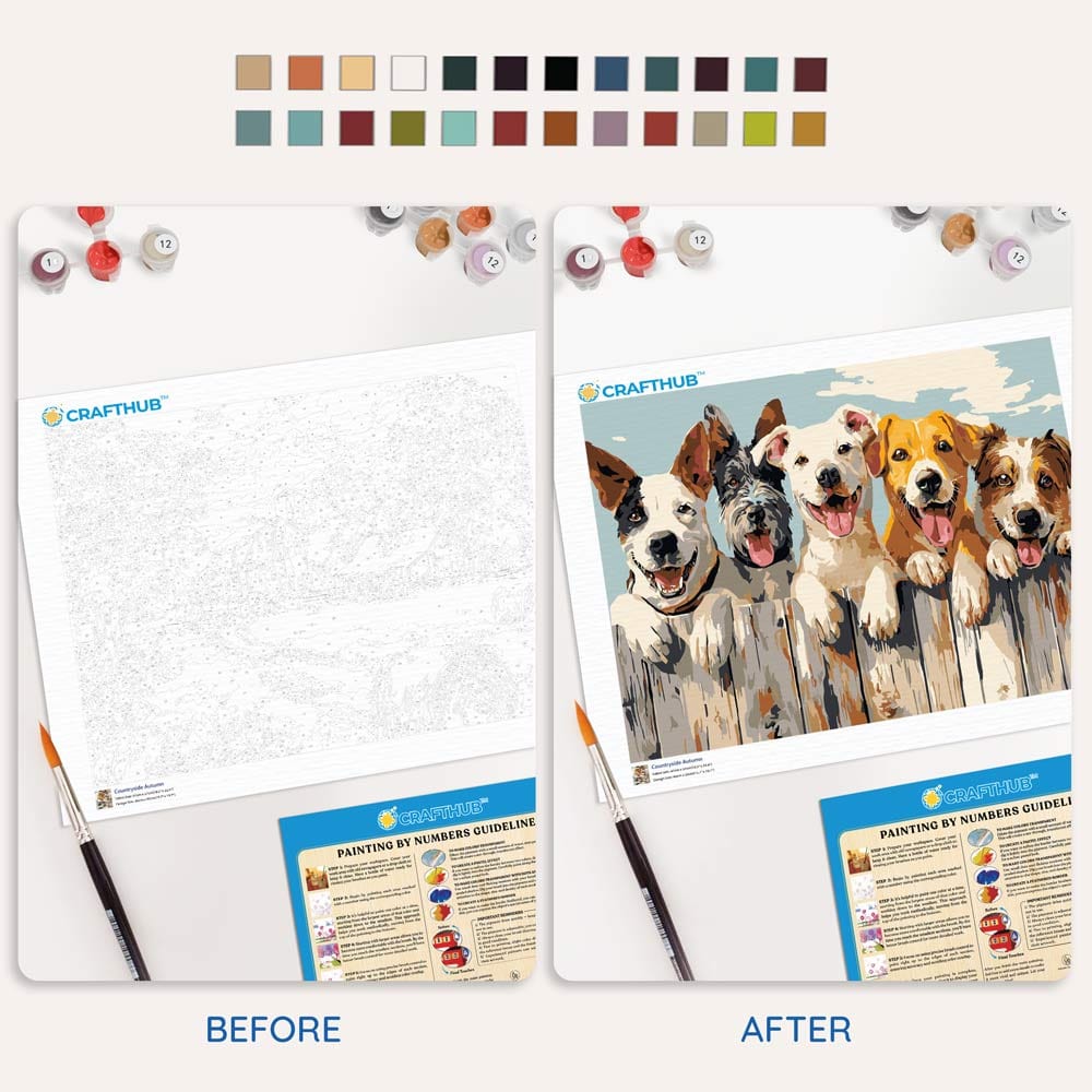 Happy Dogs - Paint By Numbers Kit