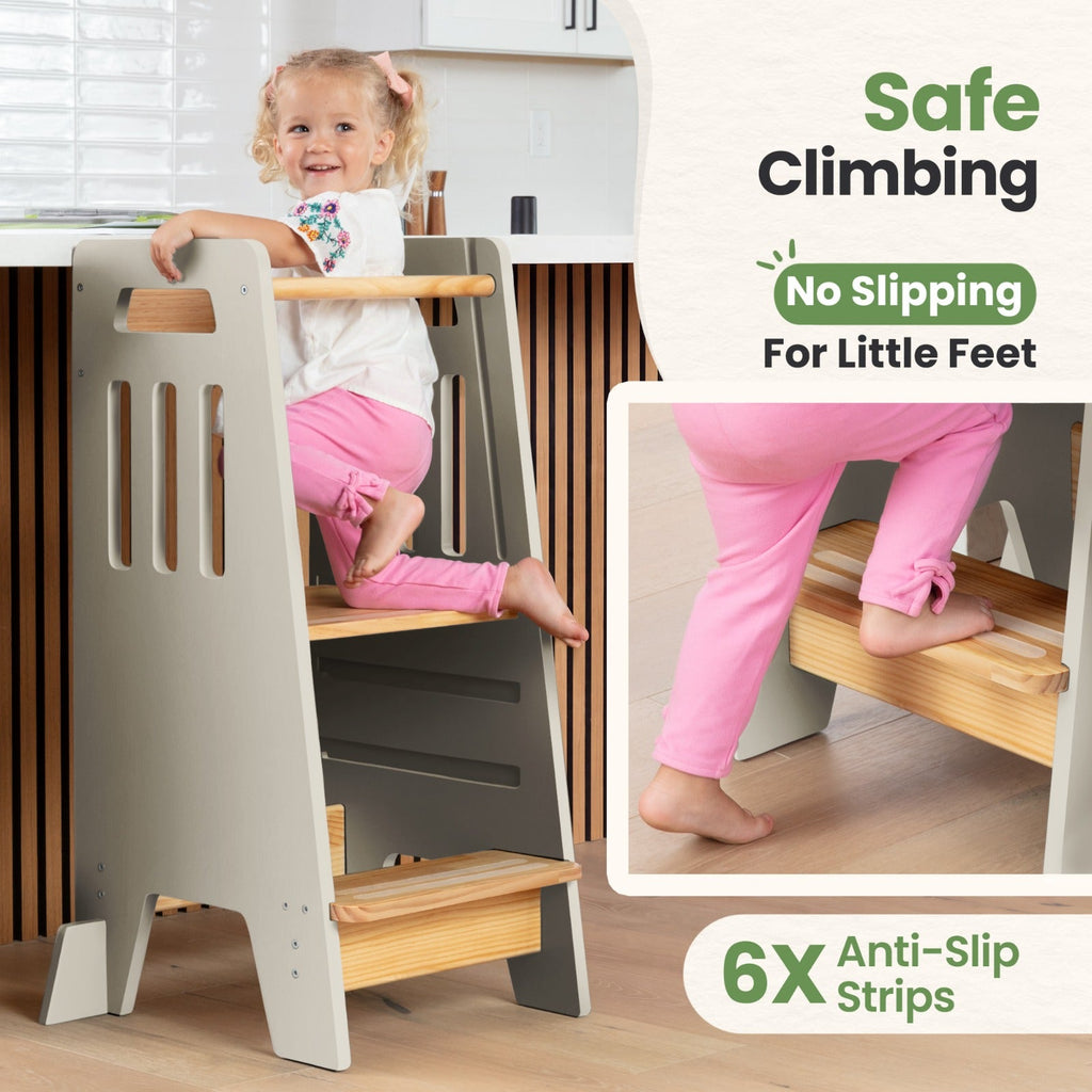 Standing Toddler Tower with Sliding Safety Door