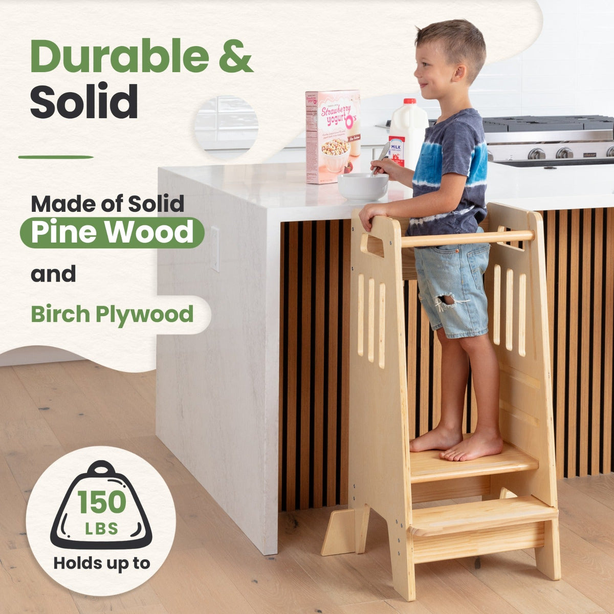 Standing Toddler Tower with Sliding Safety Door