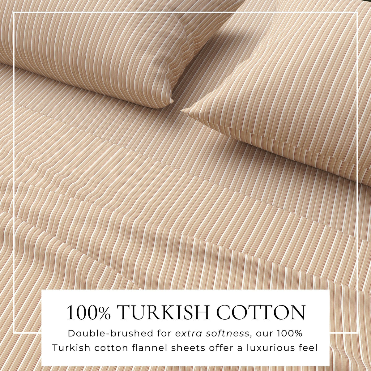 Turkish Cotton Flannel Sheet Set - Plaid & Stripe Collection