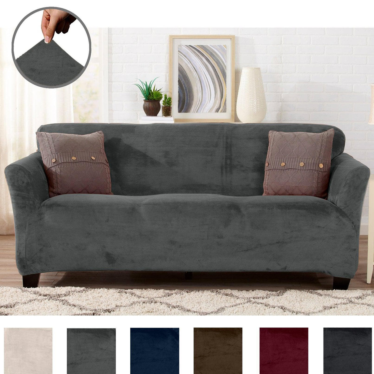 Velvet Stretch Slipcover - Gale Collection