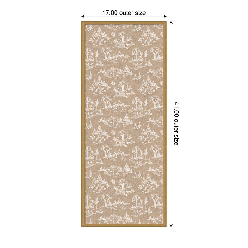 Kate and Laurel Framed Fabric Pinboard Wonderland White Toile