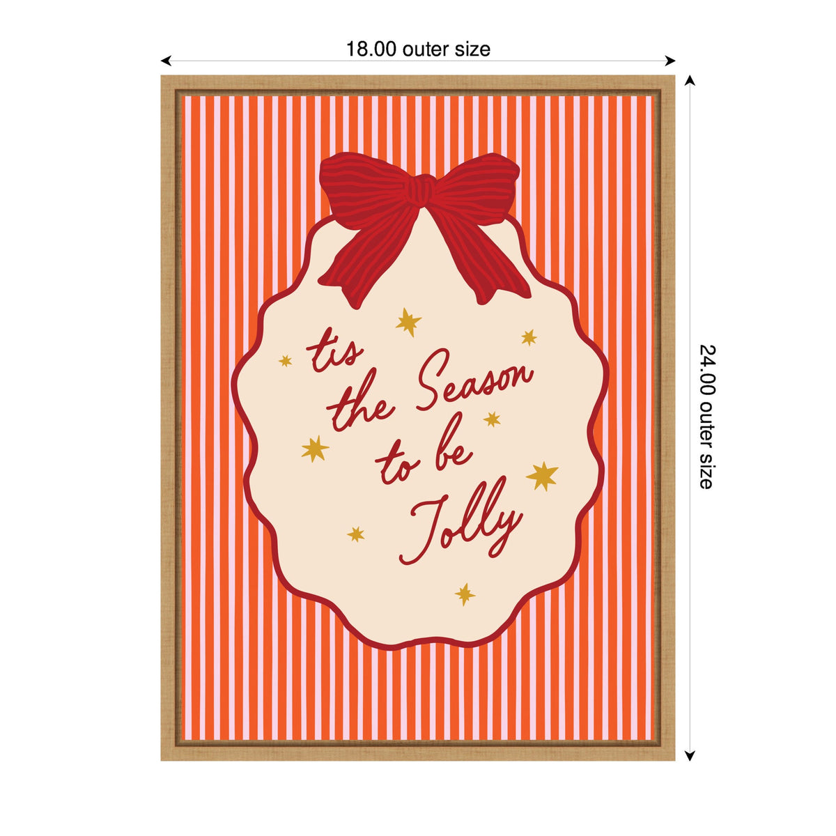 Retro Tis the Season Jolly by Lucky Guava Framed Canvas Wall Art Print