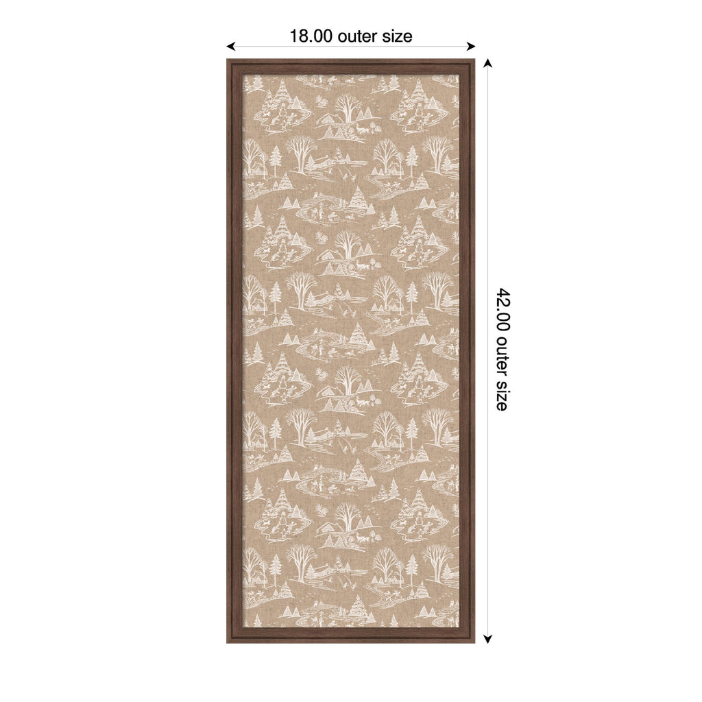Kate and Laurel Framed Fabric Pinboard Wonderland White Toile