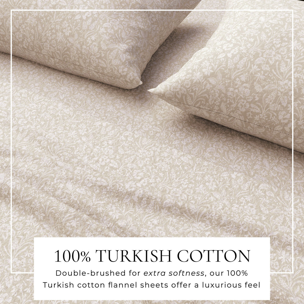 Turkish Cotton Flannel Sheet Set - Winter Floral Collection