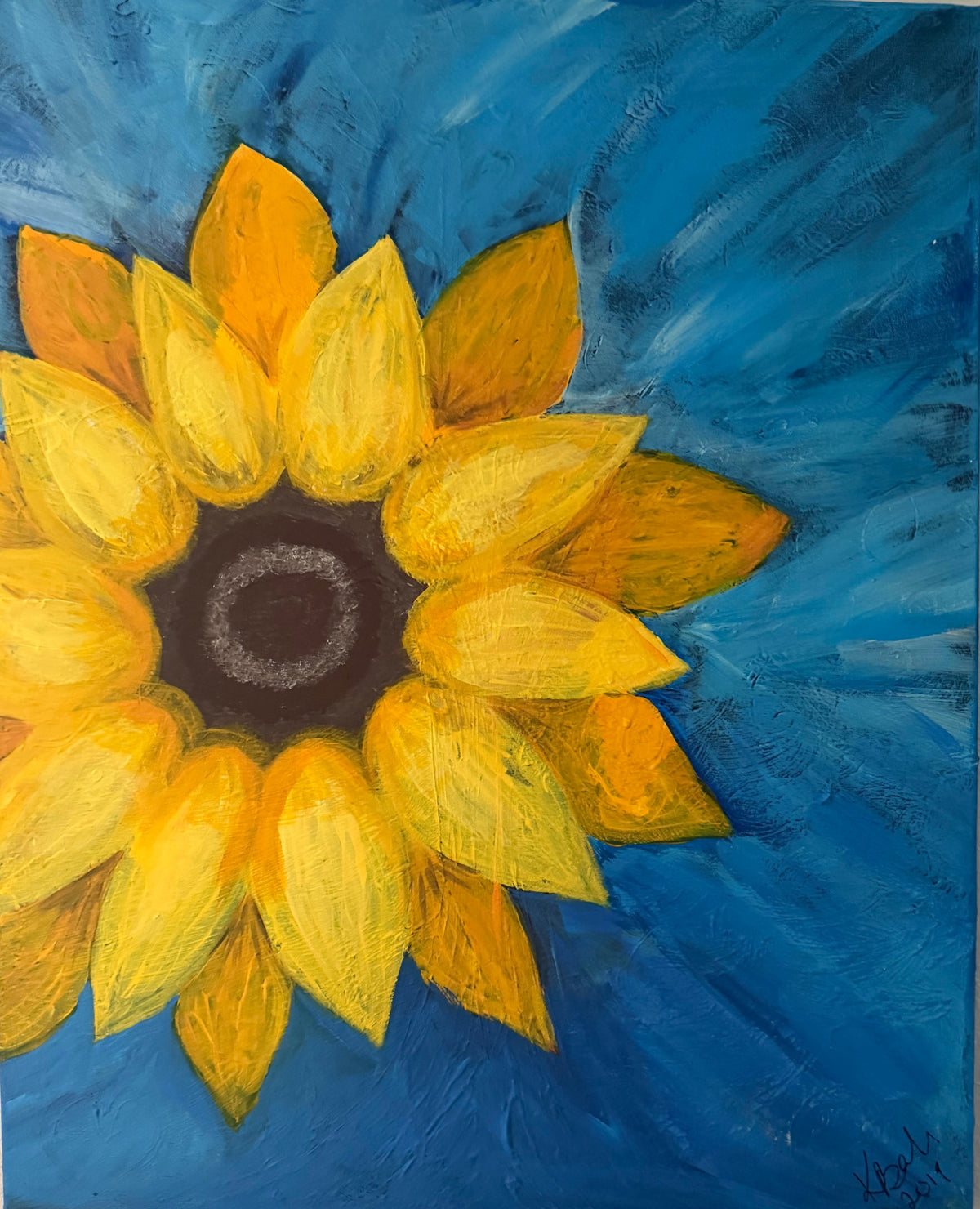 Sunflower Original Acrylic Painting — Digital Print
