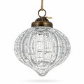 Clear Ribbed Glass Vintage Onion Christmas Ornament
