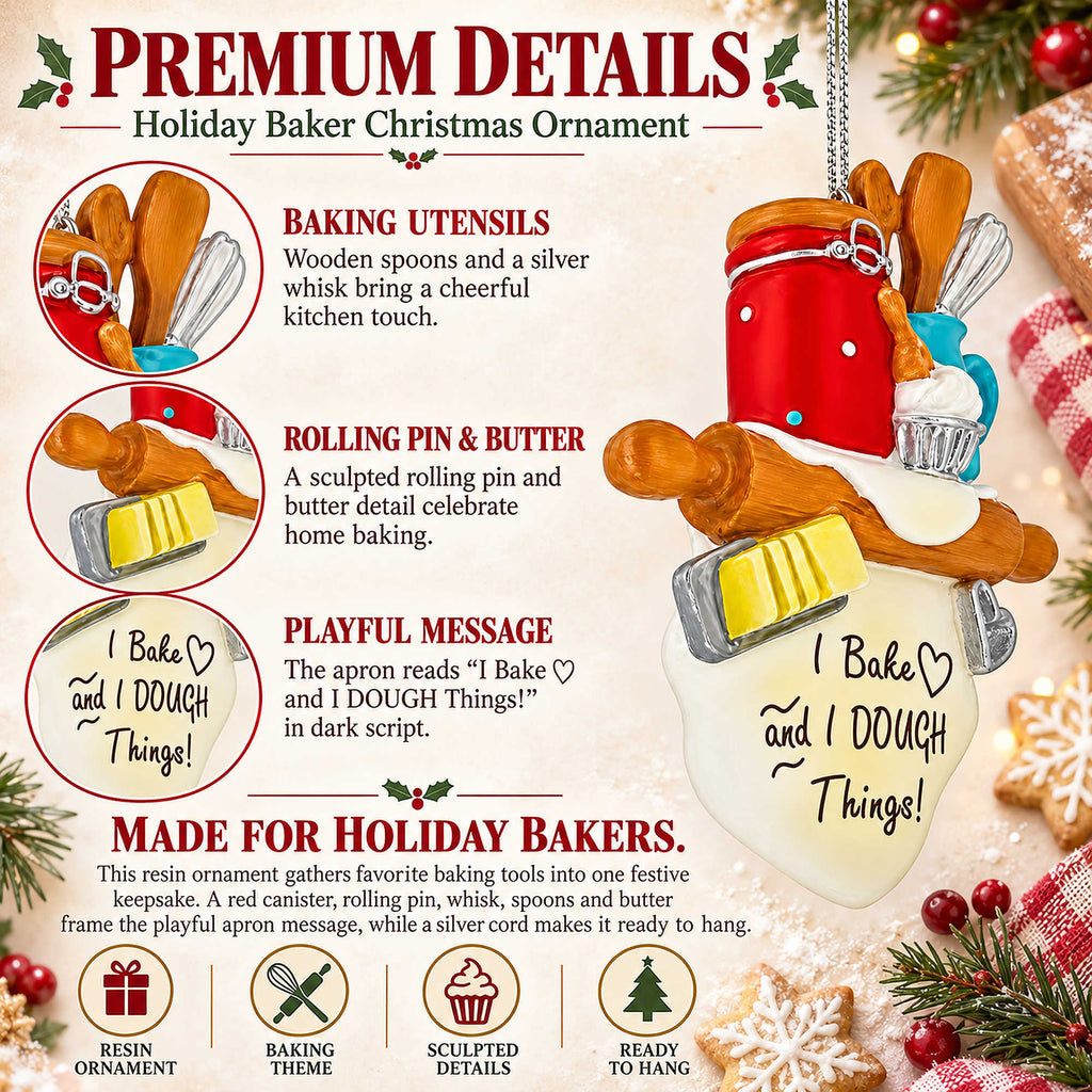 Baking Theme Rolling Pin I Dough Things Resin Christmas Ornament