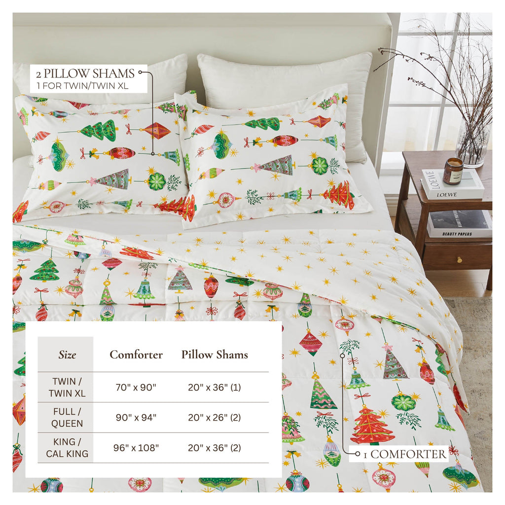 Reversible Christmas Comforter and Sham Set - Holiday / Lodge Odette Collection