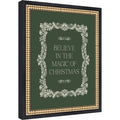 Christmas Magic Green by Kikiandnim Framed Mounted Canvas Wall Art Print