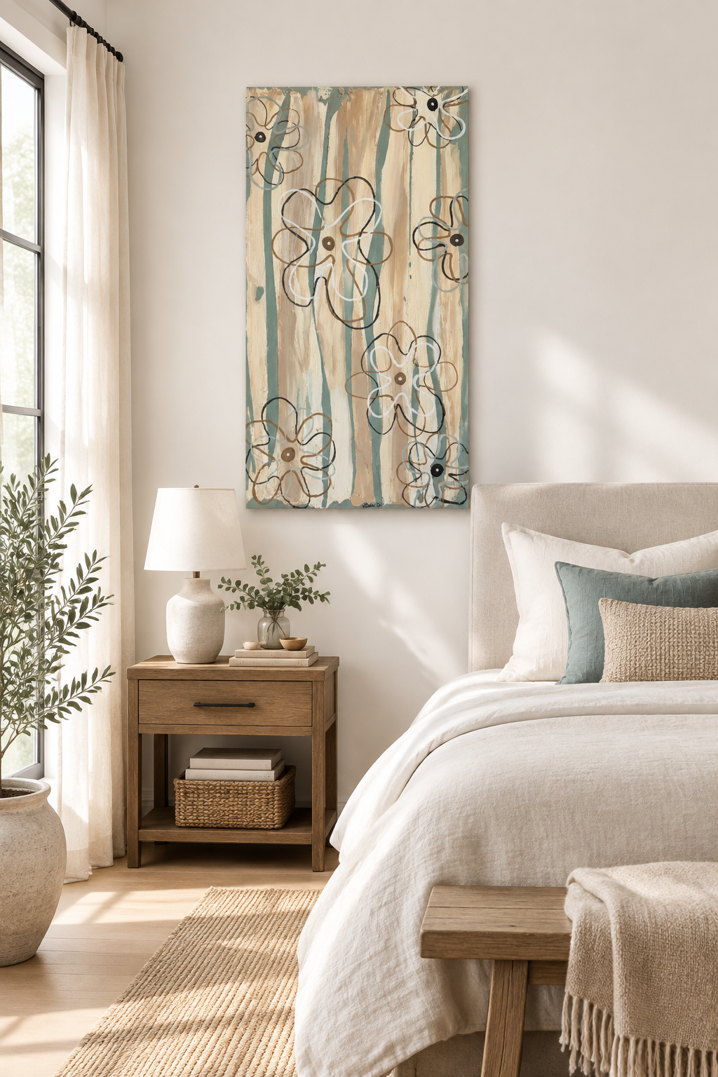 Floral Sketch Room Mockup
