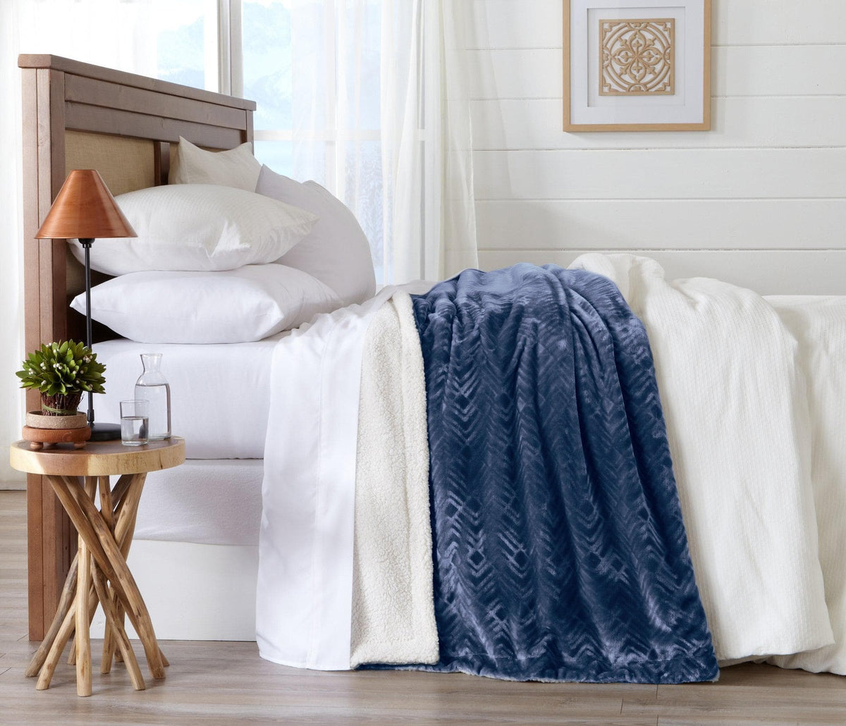 Velvet Plush Sherpa Luxury Bed Blanket - Cielo Collection