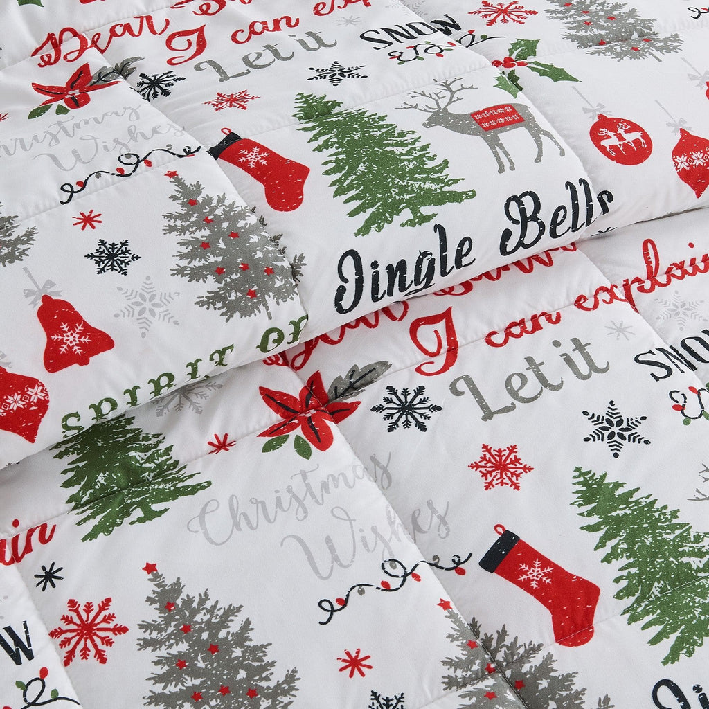 Reversible Christmas Comforter and Sham Set - Holiday / Lodge Odette Collection
