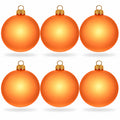 Set of 6 Translucent Orange Glass Ball Christmas Ornaments 3.25 Inches (051)