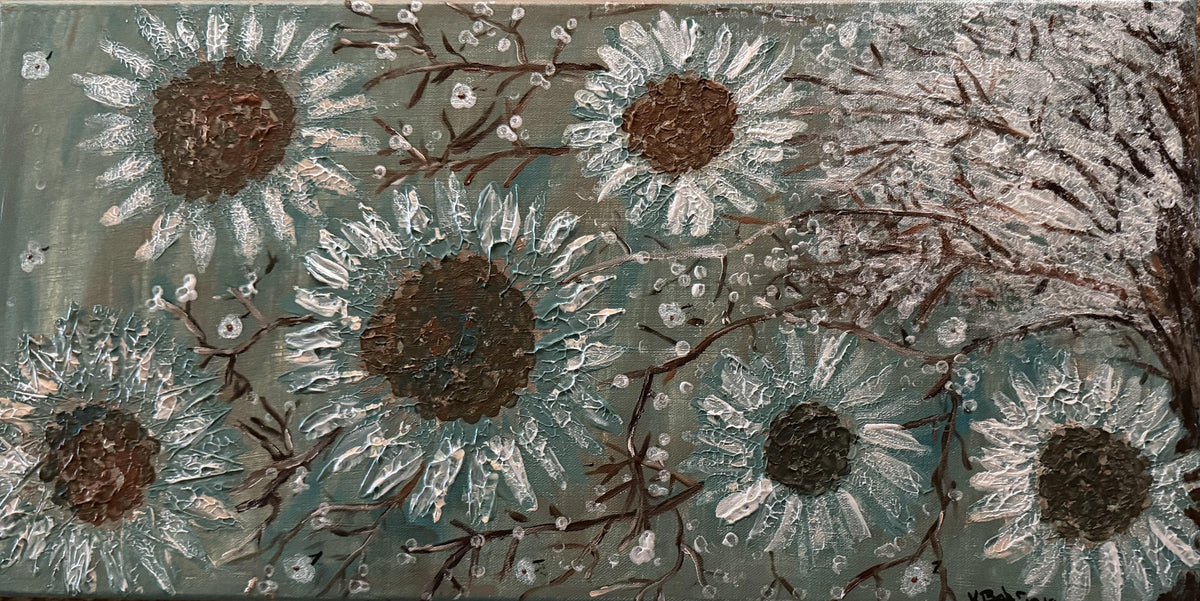 Silver Sunflowers — Digital Print