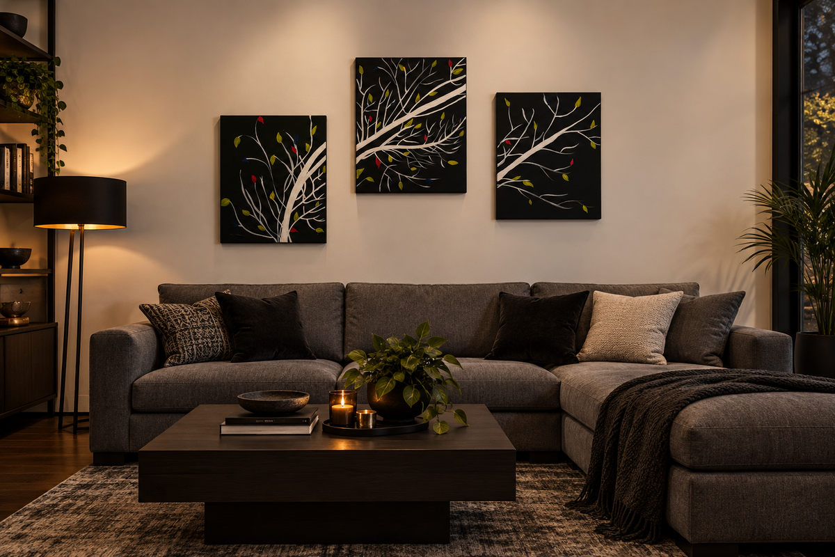White Branch Triptych Mockup